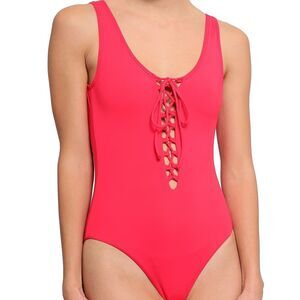 Onia Lace Front One Piece Swimsuit M